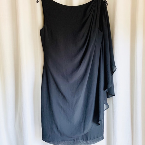 Maggy London Dresses & Skirts - MAGGIE LONDON black dress w chiffon drape sz 10